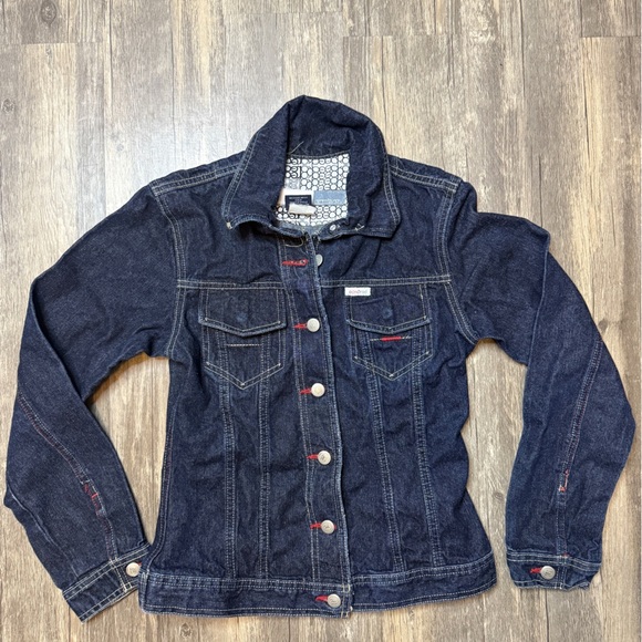 Eckored Jackets & Blazers - Ecko Red Denim Jacket Womens M Dark Wash Y2K Vintage Streetwear Trucker